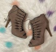 Fergalicious Woman’s Brown Suede Stiletto Heels Size 7M