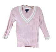 Chaps Classics Pink Cable Knit Sweater Woman’s Size Small