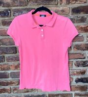 J. Crew Pink Short Sleeve Cotton Collared Polo Shirt Women's Size Medium