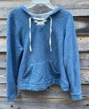 Made for life size Medium petite blue lace front hoodie