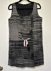 Alexander Wang Abstract Sheath Dress Black Wool Silk Size 6 Amazing Condition