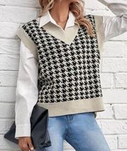 Shein Houndstooth Sweater Vest