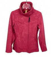 Lole Glisten Softshell Water Repellent Jacket Rose Pink Asymmetrical Zip Small