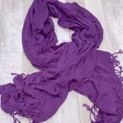 Purple fringe scarf