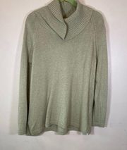 Jeanne Pierre Green Knit Turtleneck Top