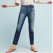 AMO Babe Into The Blue Slim Fit High Rise Raw Hem Jeans Size 23