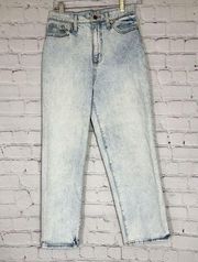 Universal Thread Vintage Straight Acid Light Wash Sz 6/28R Ankle Cropped Hi Rise