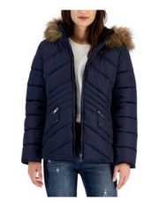 Maraly & Me Junior’s Faux Fur Trim Hooded Puffer Coat