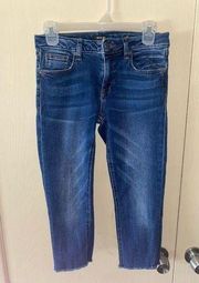 Miss Me cropped skinny jeans with raw hem - size 29