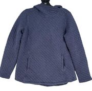 Womens Duluth Trading Quilted Blue Hoodie Size Medium