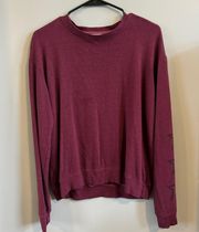 By Anthropologie Maroon Long Sleeve Stars Crewneck Sweatshirt