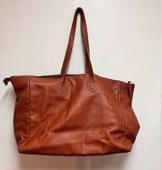 Universal thread faux leather brown bag