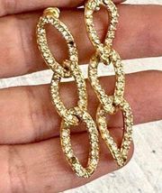 Givenchy faux diamond gold tone link earrings