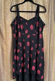 TRIPP NYC Red Black Sweeteheart Owl Hi-Low Hem Dress Plus Size 2X 18/20