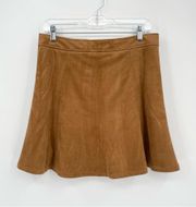 Loft Paneled Flare Vegan Suede Mini Flippy Skirt Size 8