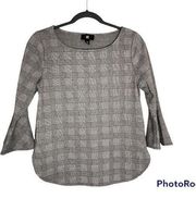 iZ Byer Black/White Houndstooth Blouse Size M