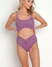 New! Set! Beach Riot Zuri Kenzie bikini Glitter purple, size XS