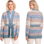 LAND’S End striped oversize duster cardigan