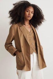 NWT Madewell Crossover Blazer (Re)generative Chino Dark Khaki