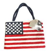 PSH2 40 Valerie Stevens American Flag Beaded Evening bag NWT vintage