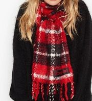 New VICTORIA'S SECRET Plush Red Plaid Scarf