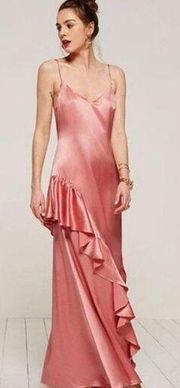 Reformation Angelica Ruffle silk maxi dress