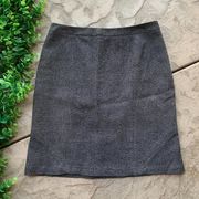 Elie Tahari Wool Blend Tweed Zip Pencil Skirt Career Gray Brown Size 6