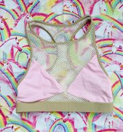 FISH NET PINK RACER BACK TRENDY SPORTS BRA