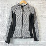 Small Zip Fleece Lined Hooded Workout Thumb Holes Athletic Running Jacket