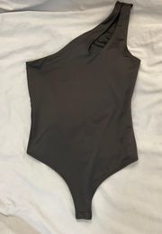 One Shoulder Cut Out Black Bodysuit