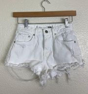 white denim shorts