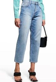 Veronica Beard Blake High-Rise Straight Crop Denim Blue Jeans Jeans 32/14 NWT