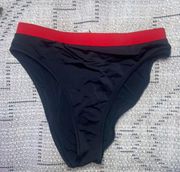 Solid & Striped Black And Red High Waisted Bikini Bottom