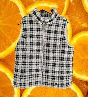 RUFF Hewn Black and White Plaid Vest‎ Size Large