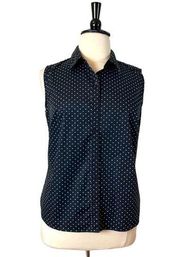 Liz Claiborne Women’s Top Button Down Collar Shirt Sleeveless Polka Dot Size XL