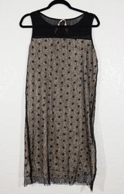 Black Polka Dot Shift Dress Size Large