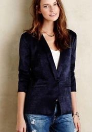 Revolve Capulet Navy Blue Satin Boyfriend Blazer, NWT, Large L, MSRP $198