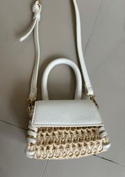 Mini Faux Leather Crossbody Bag in white