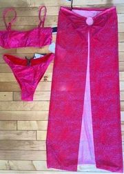 Kendall & Kylie Swim | Bikini BOTTOMS & Skirt Cover Up ONLY Fushia & Purple