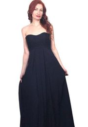 Navy Mori Lee Lace Chiffon Bridesmaid Formal Maxi Dress Size S NWT