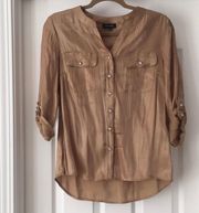 Tan Button Down Blouse