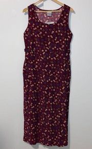 Vintage NWT Bobbie Brooks Corduroy Maxi Jumper Dress M Medium Wine Red