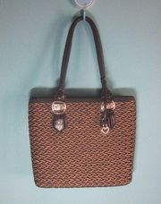 Brighton Tan & Blue Straw Tote Perfect Condition