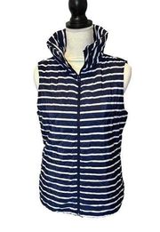 Chico's Striped Quilted Vest Women's Size 0 (Small) Blue White Lined Weekends