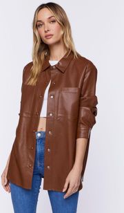 Faux Leather Shacket