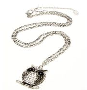 Antique Silver Owl Amrita Singh Necklace