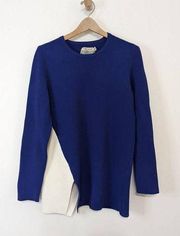 Tory Sport Colorblocked Blue Cutout Hem Pullover Sweater Size Medium Preowned