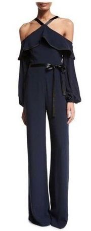 Alexis Navy Nola Cold Shoulder Wide Leg Jumpsuit - size Medium