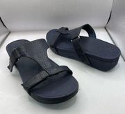 Vionic Pacific Ellie Platform Slide Sandal T Strap Slide navy blue size 7