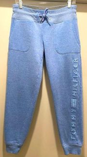 Tommy Hilfiger Women's Light Blue Drawstring Sweatpants Joggers - Small